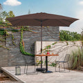 8 x 10 ft Outdoor Rectangular Patio Market Umbrella, Beige E44261