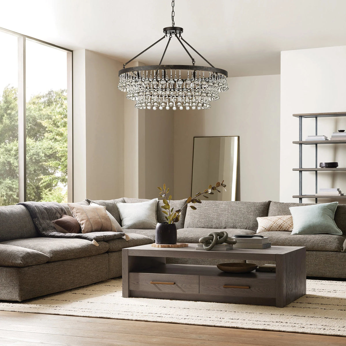 10-Light 3-Tier Drum Crystal Chandelier C4259