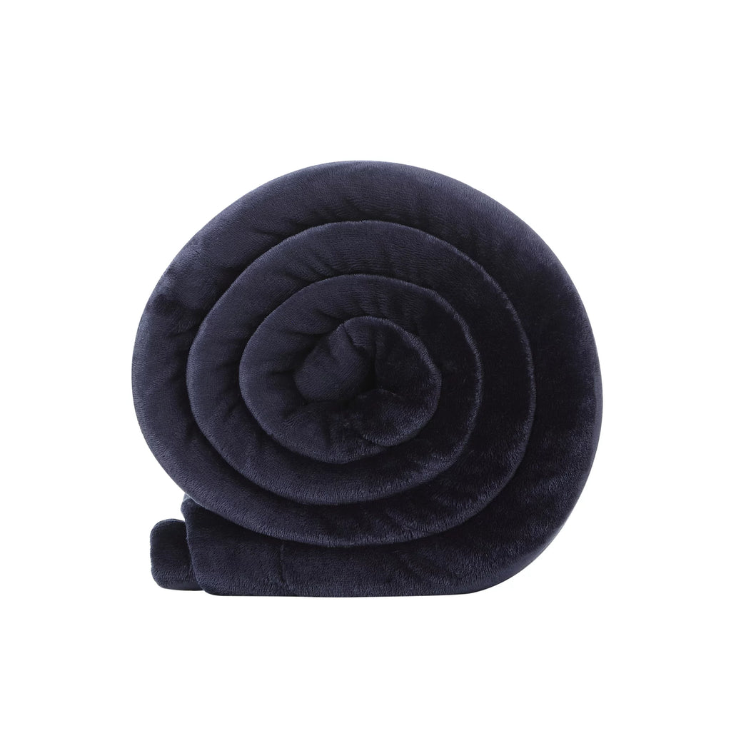 Flannel Reversible Sherpa Throw Blanket 60"x 80" Navy I61450