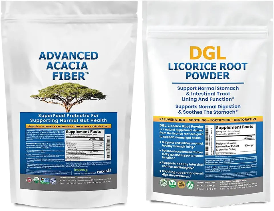 Acacia Fiber Powder 2.5 lbs Soluble Fiber DGL Licorice Supplement N964
