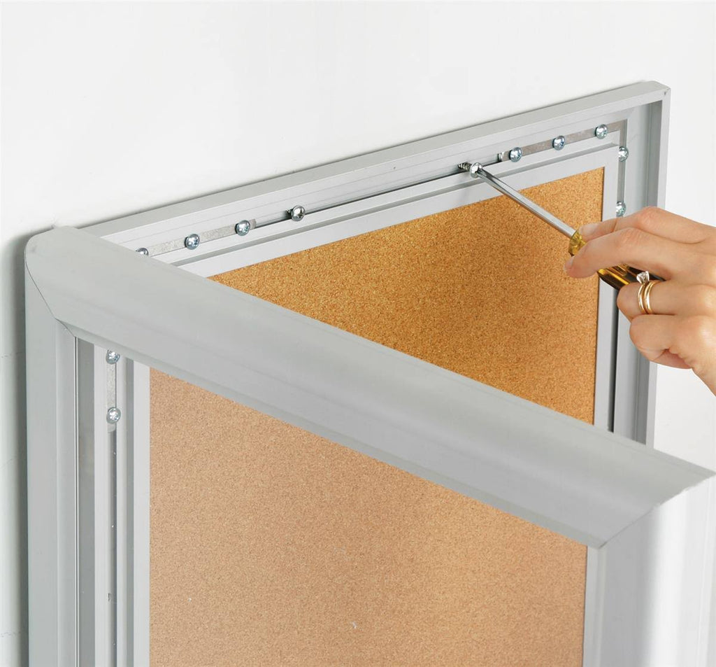 Enclosed Bulletin Board with Silver Aluminum Frame S196628