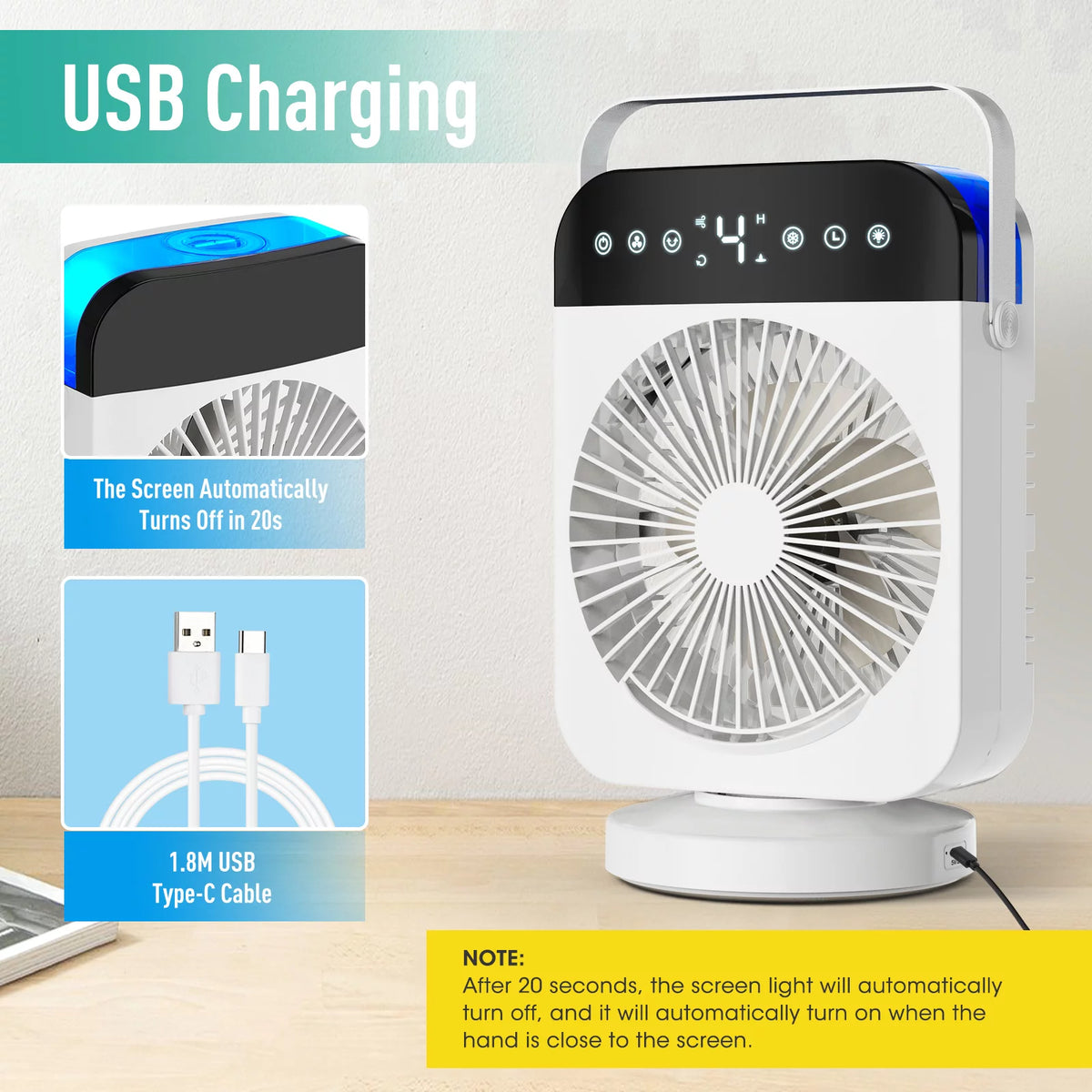 Portable Air Conditioners with 4 Modes, 4 Speeds, 8H Timer Y992930