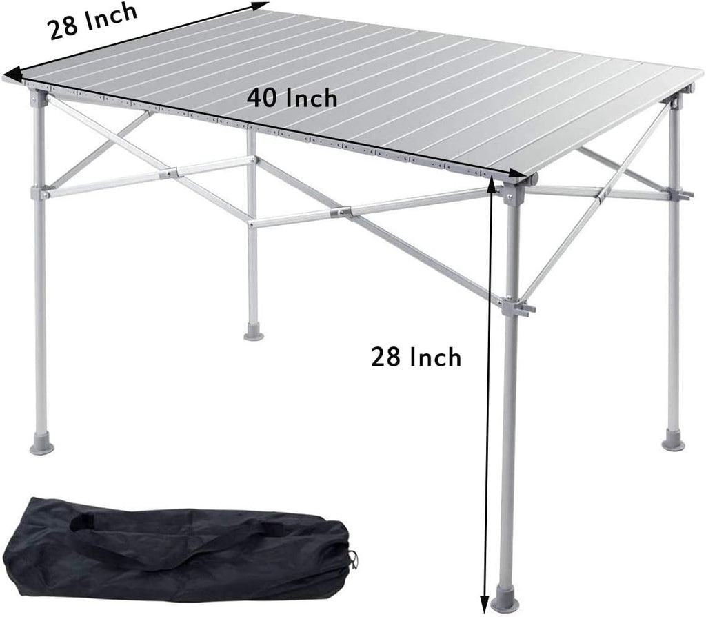 Portable Aluminum Folding Camping Table with Storage Bag H304604