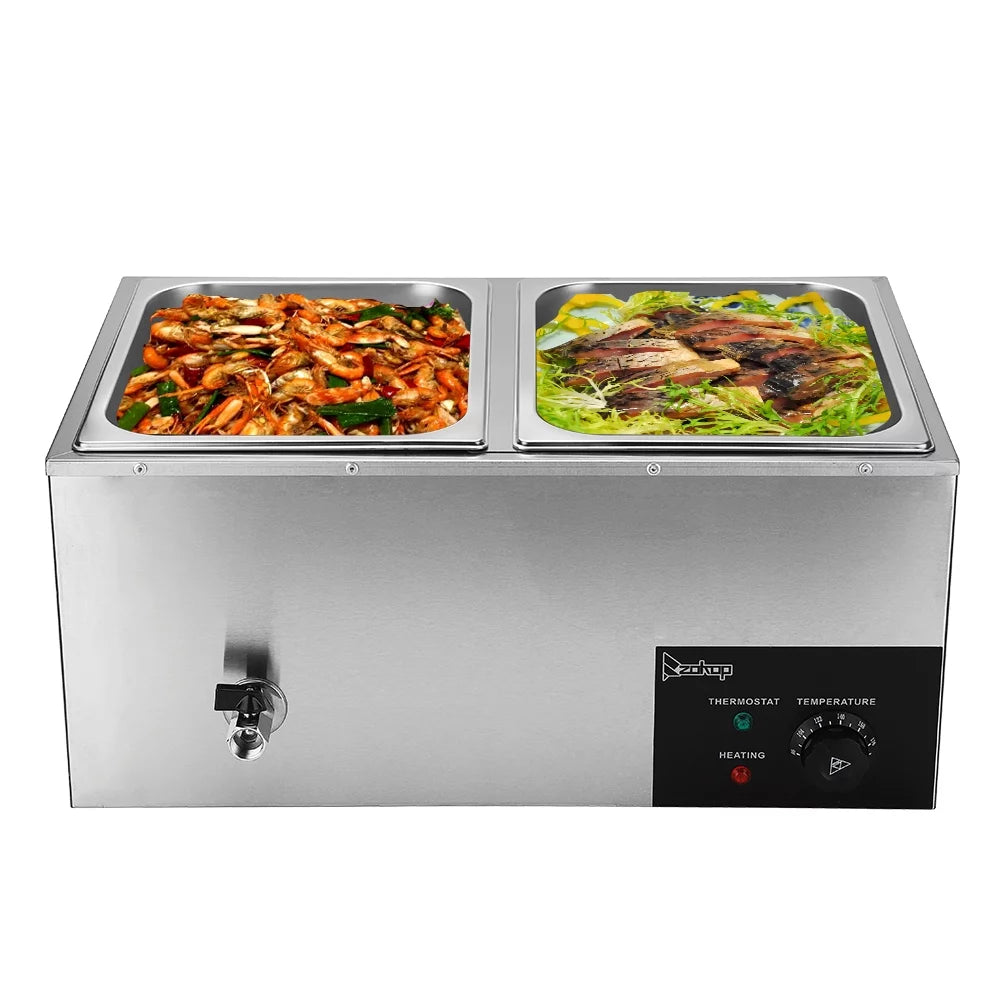 600W 2-Pan Stainless Steel Food Warmer O10229