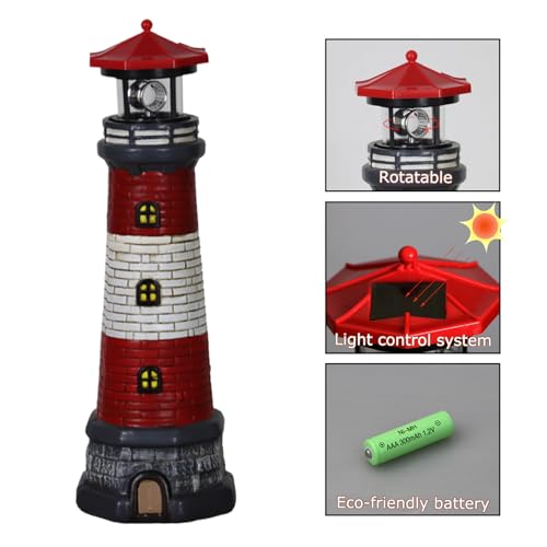 Solar Lighthouse Decorative LED Rotating Lamp J824185