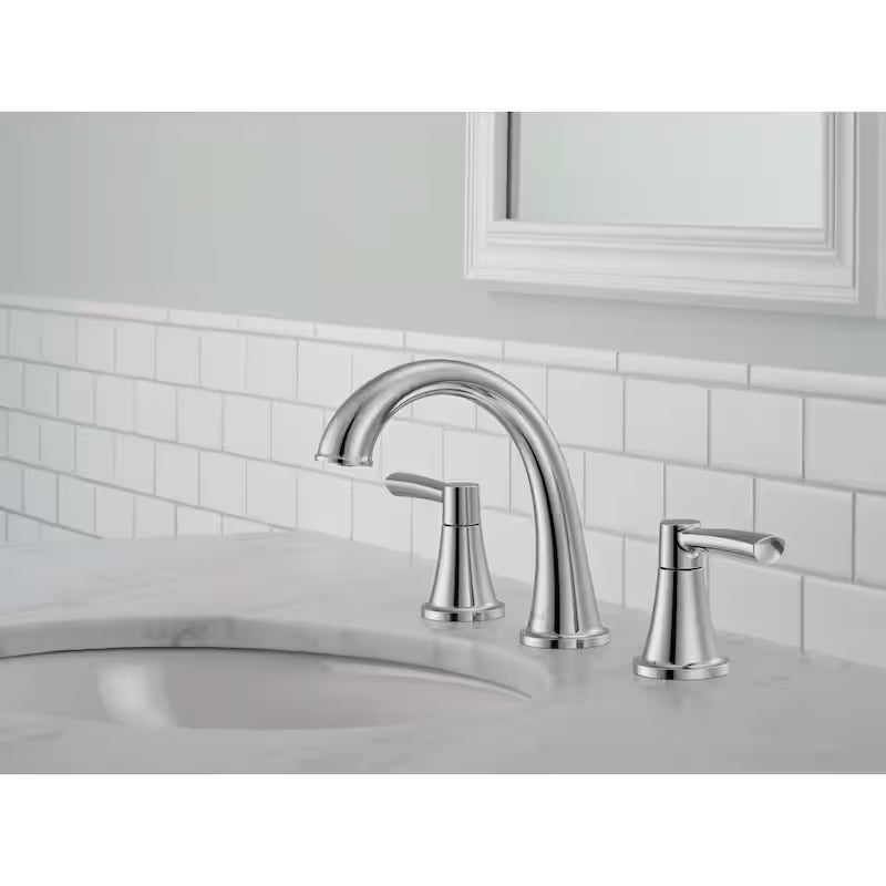 8 in. Widespread Double Handle Bathroom Faucet Polished Chrome W344