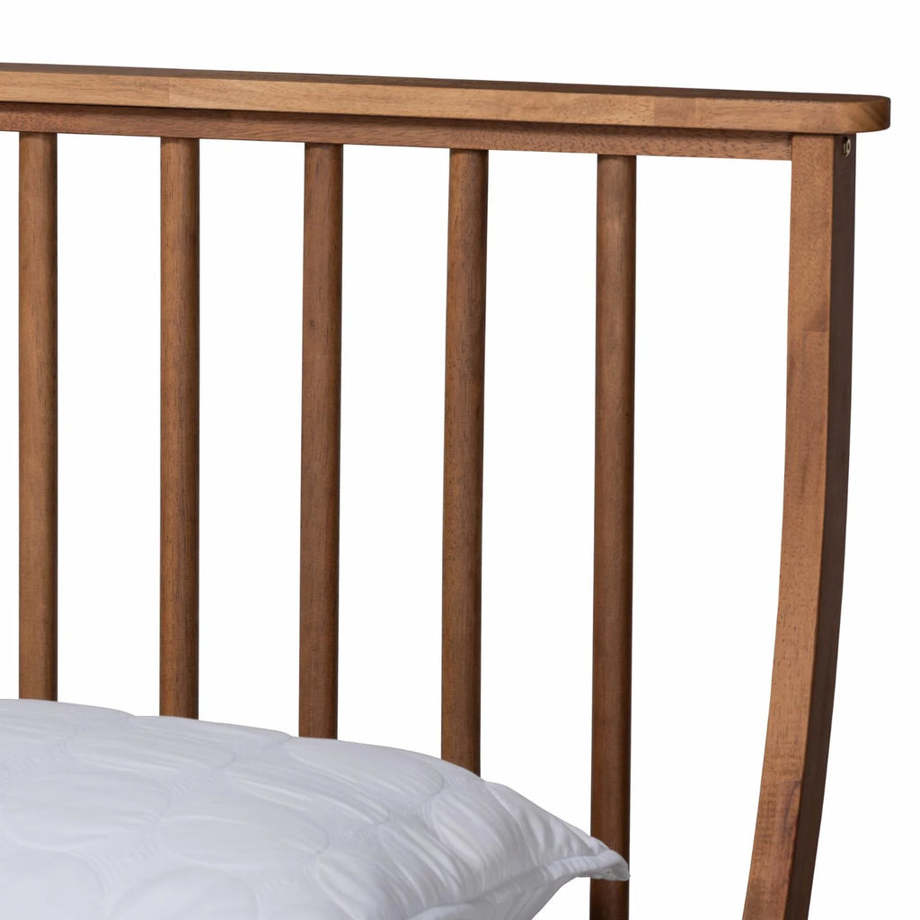 Walnut Brown Wood King Size Platform Bed E812673
