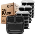 20 Count 3 Compartment BPA Free Food Containers with Lids V616