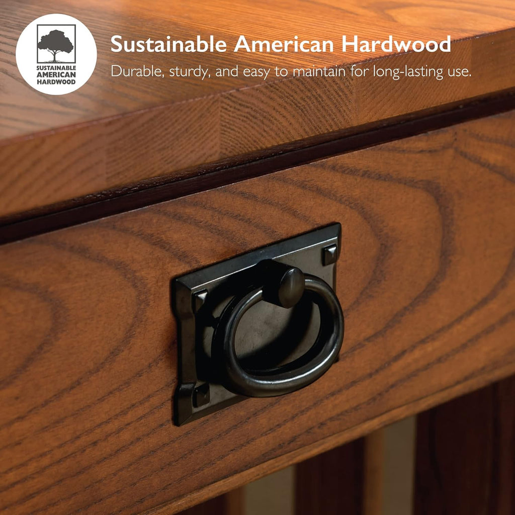 Solid Wood Medium Oak Side Table Z3769