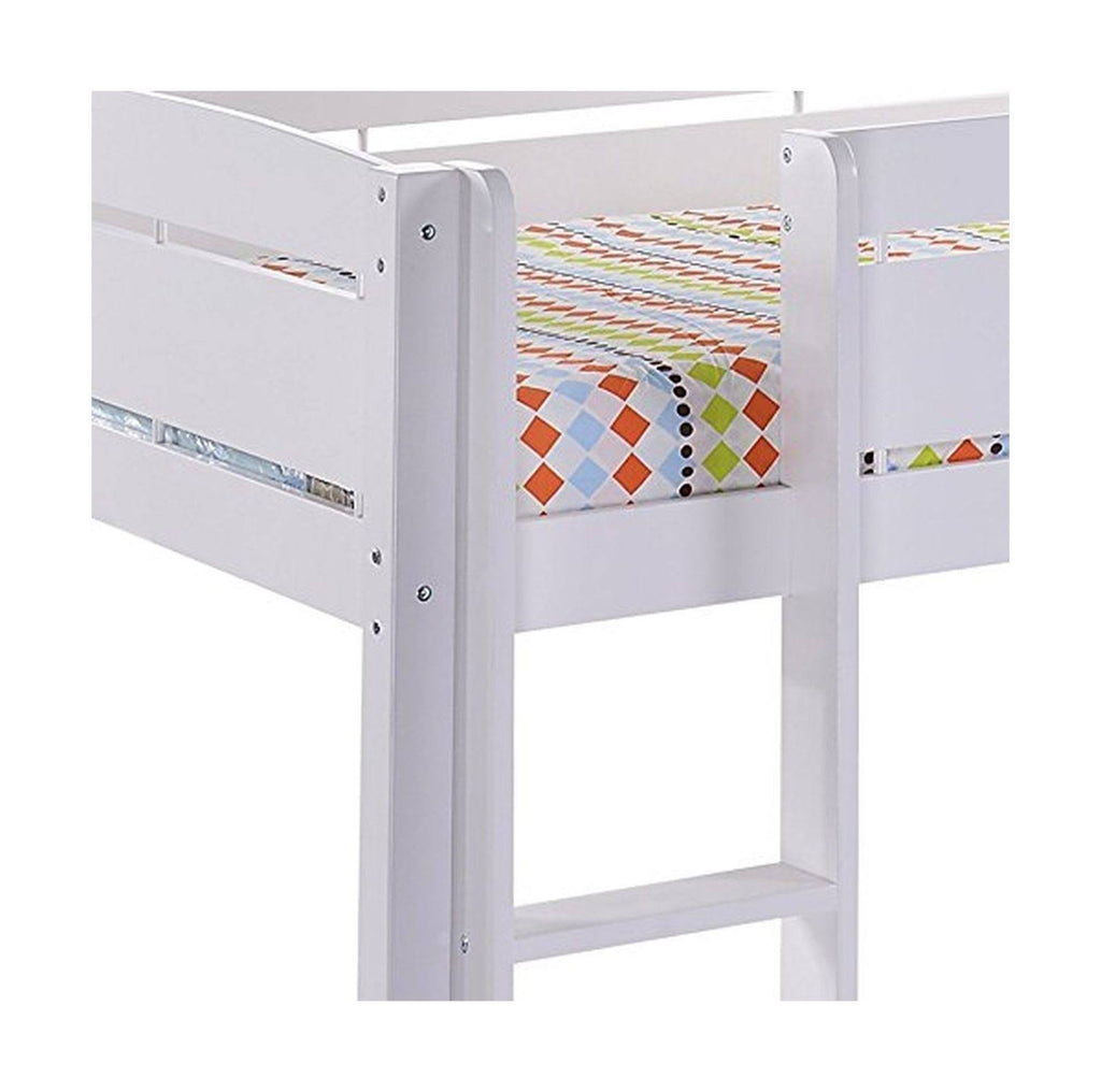 White Wood Loft Bunk Bed D55531