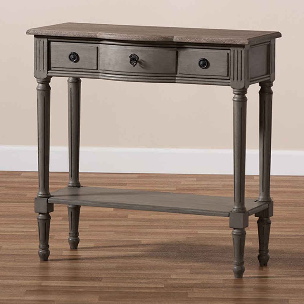 Gray 1-Drawer Wood Console Table I669