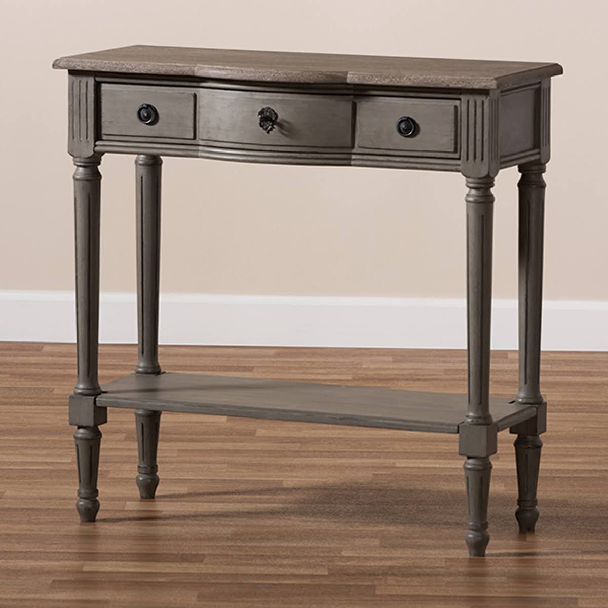 Gray 1-Drawer Wood Console Table I669