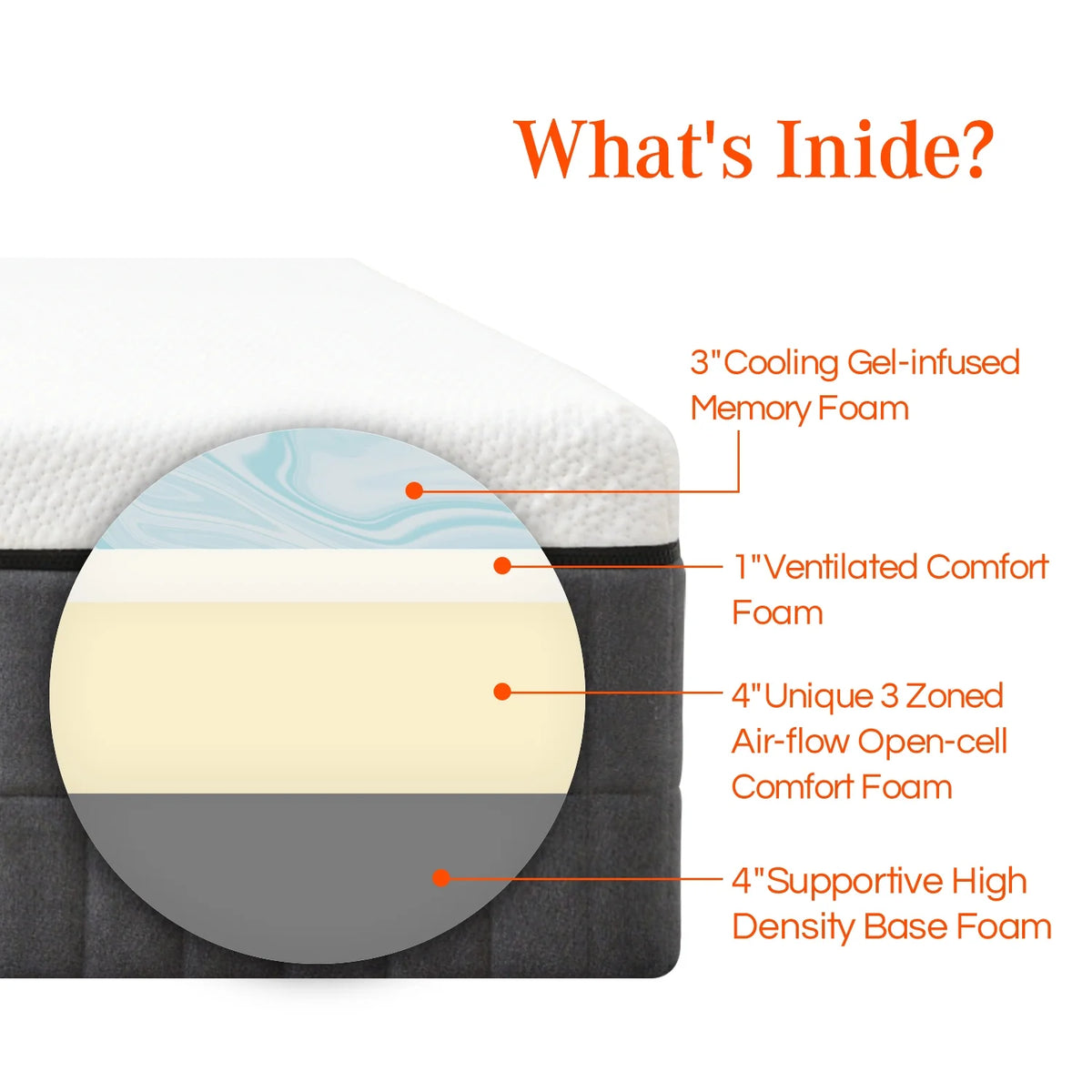 12 inch Gel Memory Foam Mattress A7655