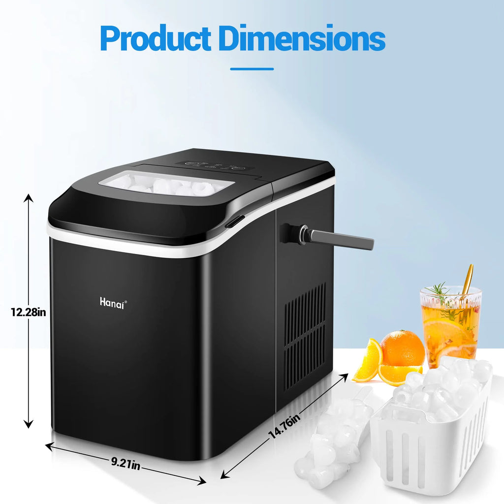Black Portable Compact Countertop Ice Maker V3321