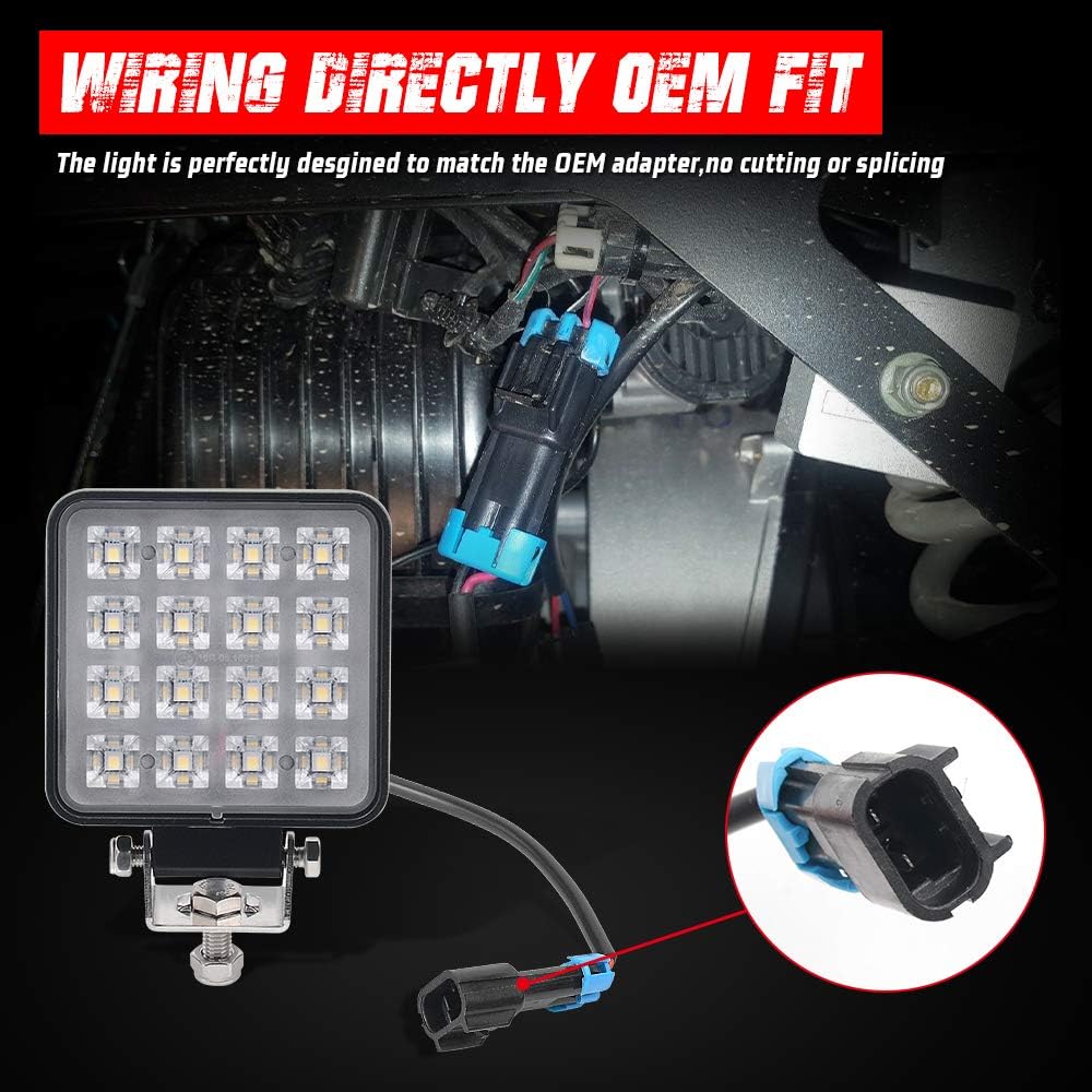 27W LED Backup Light for Polaris Ranger Crew 1000 XP Rear Below Cargo Reverse Flood Light Bar Pack of 2 J7008