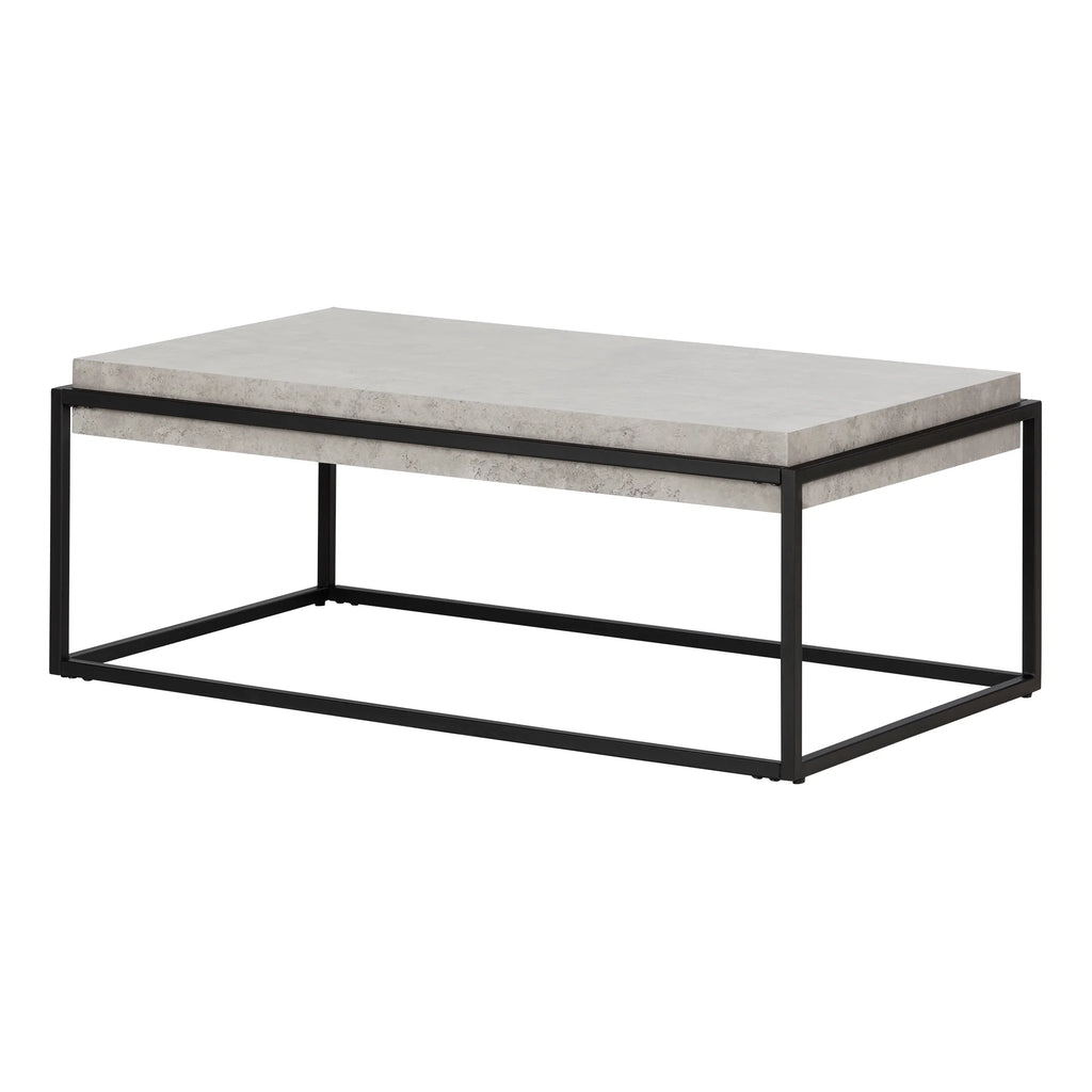 44" Coffee Table in Concrete Gray and Black M74450
