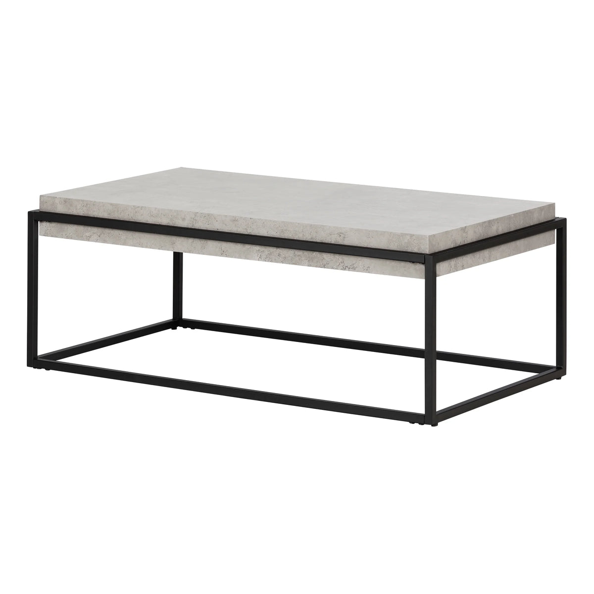 44" Coffee Table in Concrete Gray and Black M74450