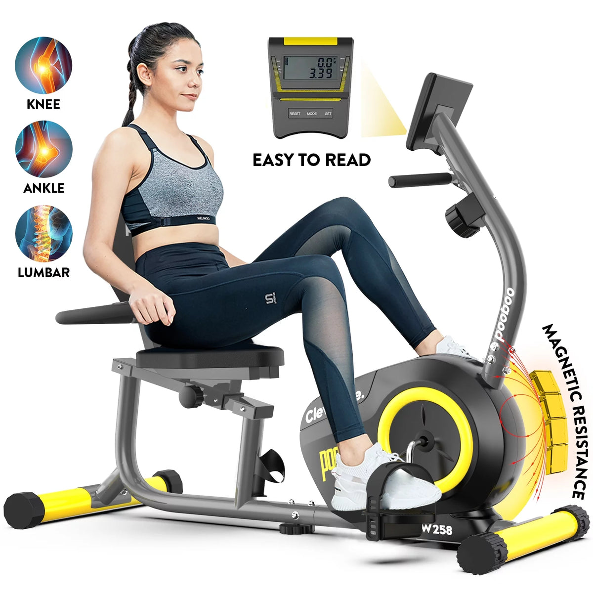 Recumbent Exercise Bike Belt Drive Indoor Cycling Bike G7921