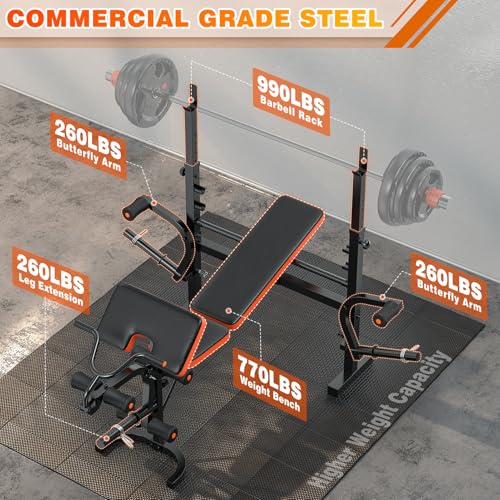 6 in 1 Adjustable Weight Bench with Leg Extension F498159