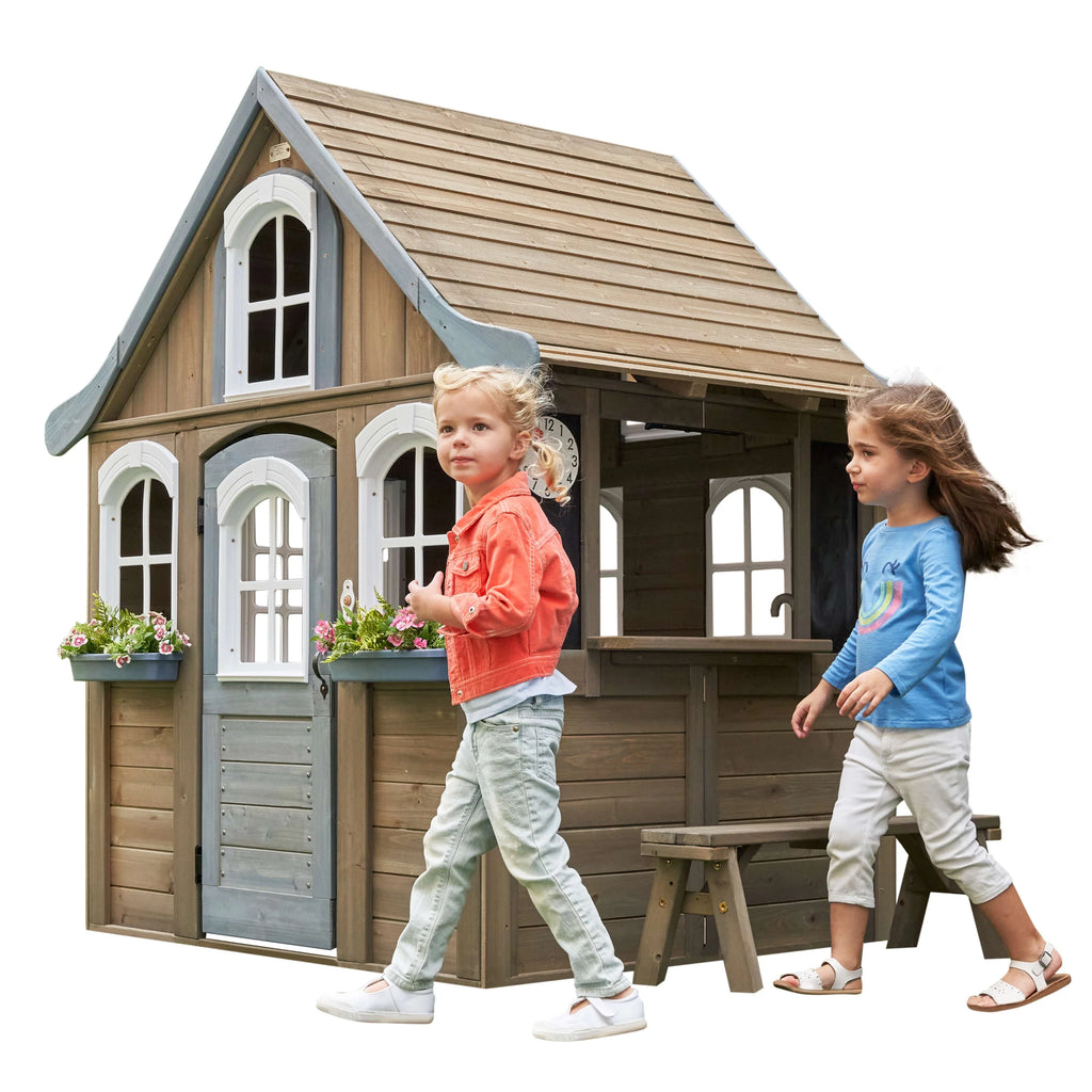 Wooden Outdoor Playhouse with Kitchen S227