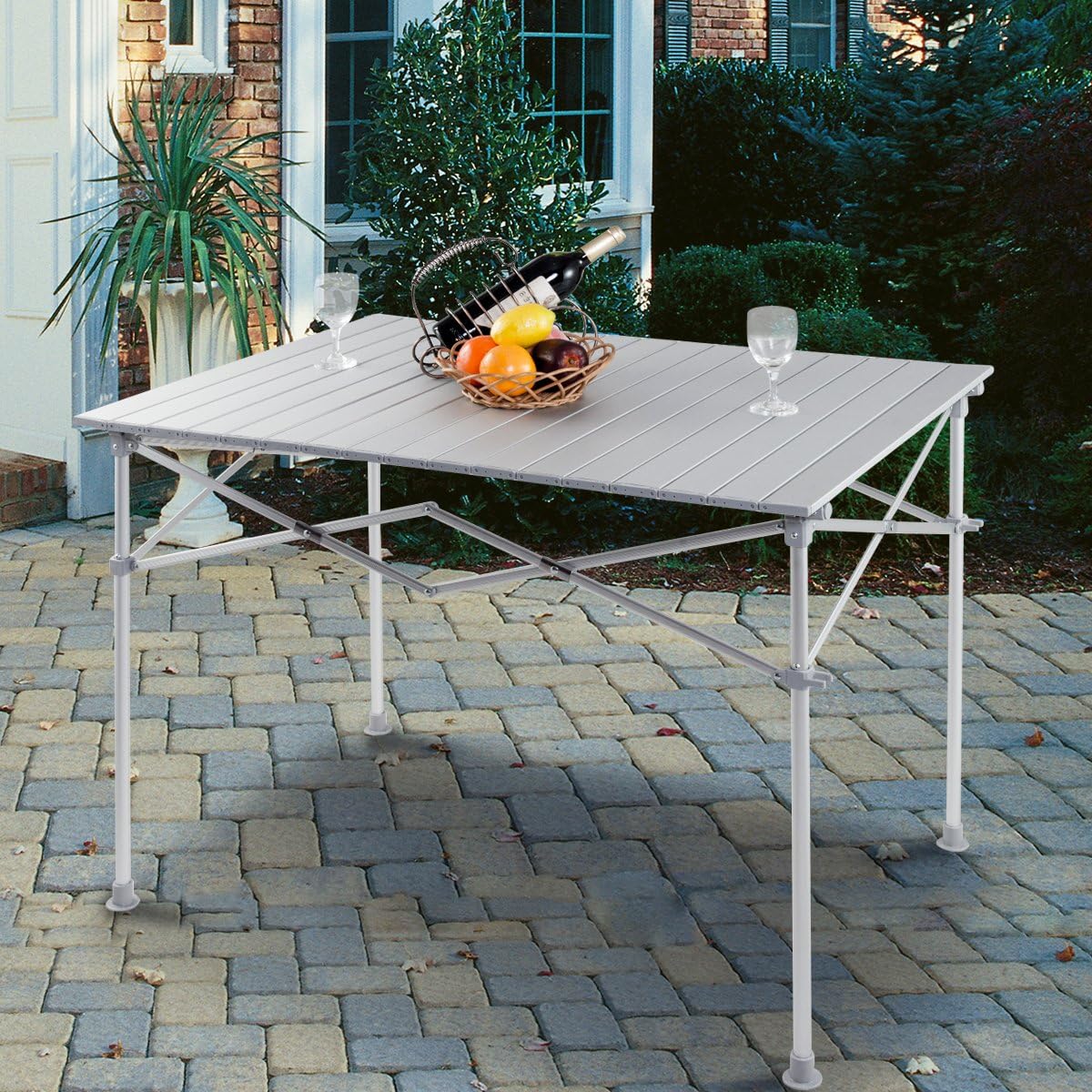Portable Aluminum Folding Camping Table with Storage Bag H304604