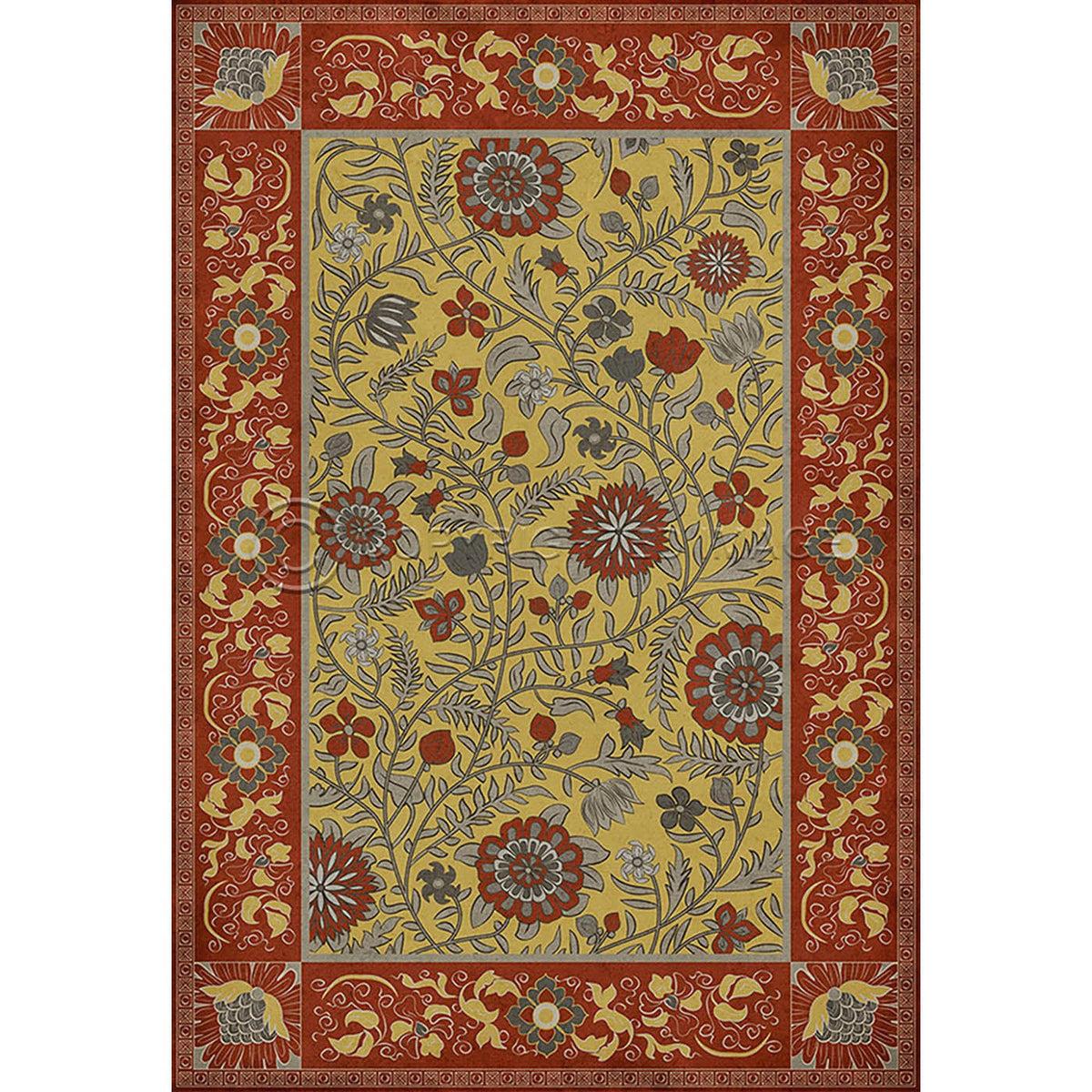 Red Yellow Square Vinyl Quilt N751091