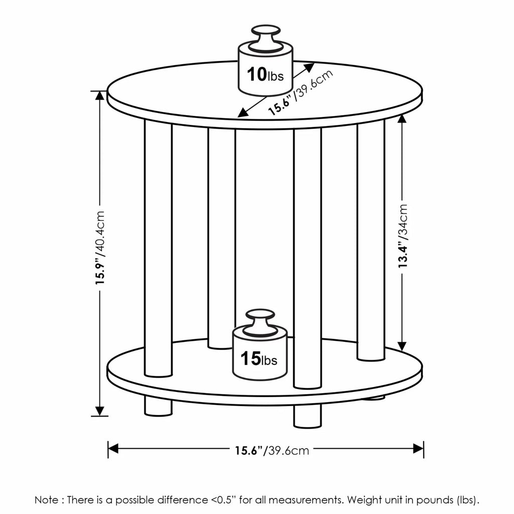 2-Tier Round Wooden End Table A437