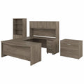 72W U Desk with Hutch and Storage Engineered Wood O162889