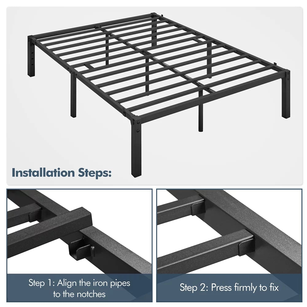 Twin Size Black Metal Platform Bed Frame U60452
