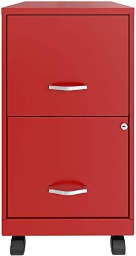 White 2 Drawer Metal Mobile File Cabinet with Lock X978