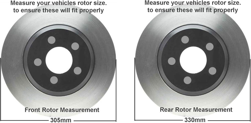 12.99" Front & Rear Drilled Slotted Rotors w/Brake Pads H1860