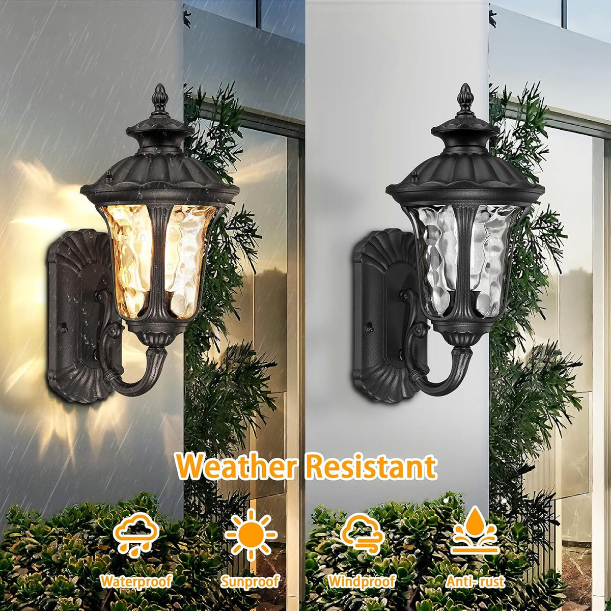 Black 15.6'' Waterproof Outdoor Wall Light Fixture M996309