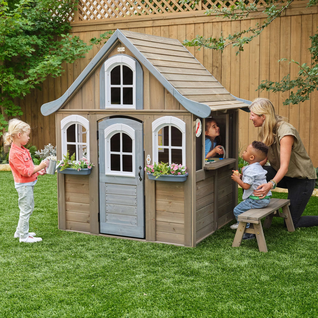 Wooden Outdoor Playhouse with Kitchen S227