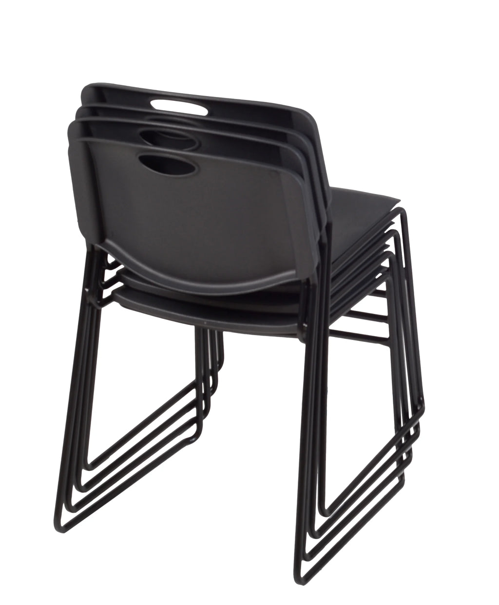 Black 4 Pack Stackable Armless Chair H60092