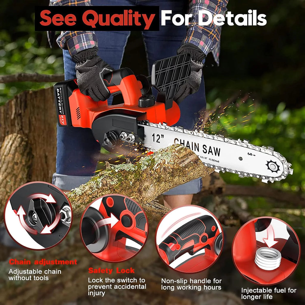 12 Cordless Chainsaw 900W Brushless Motor S389