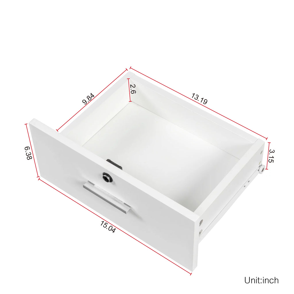 White Hair Desk with Storage V96203