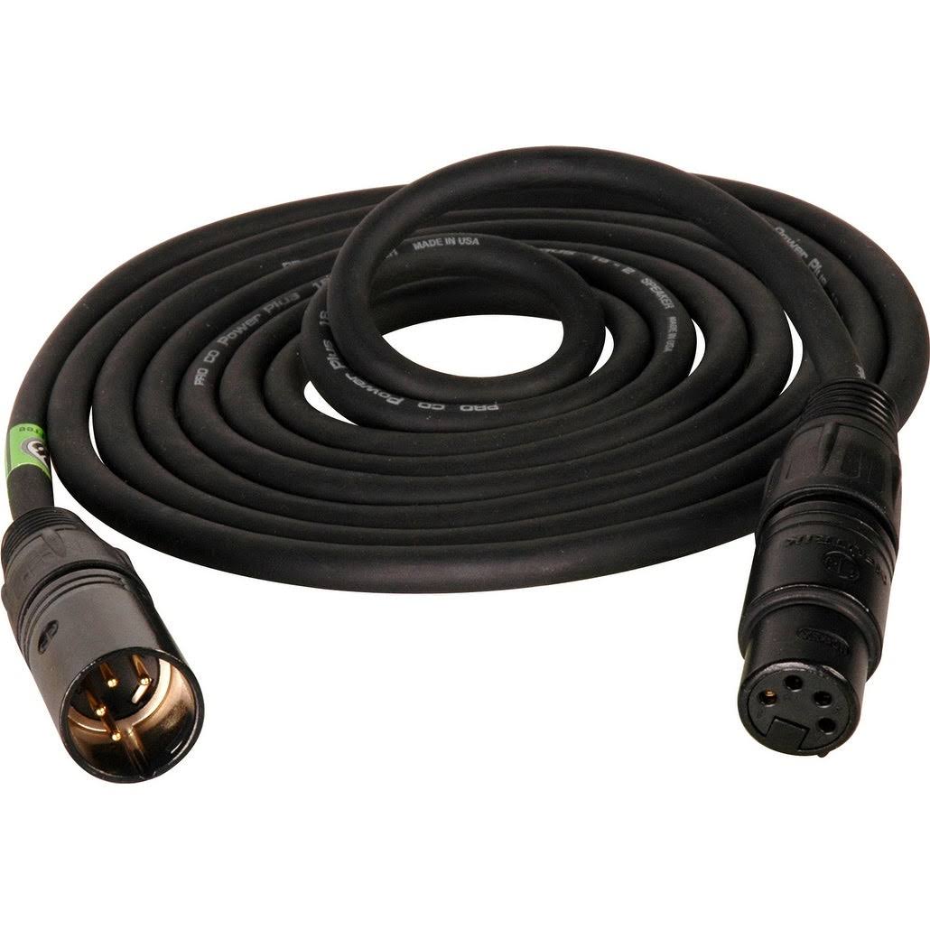 Heavy Duty 4-Pin XLR-M to 4-Pin XLR-F 16AWG High Power Cable 50 Foot M53943