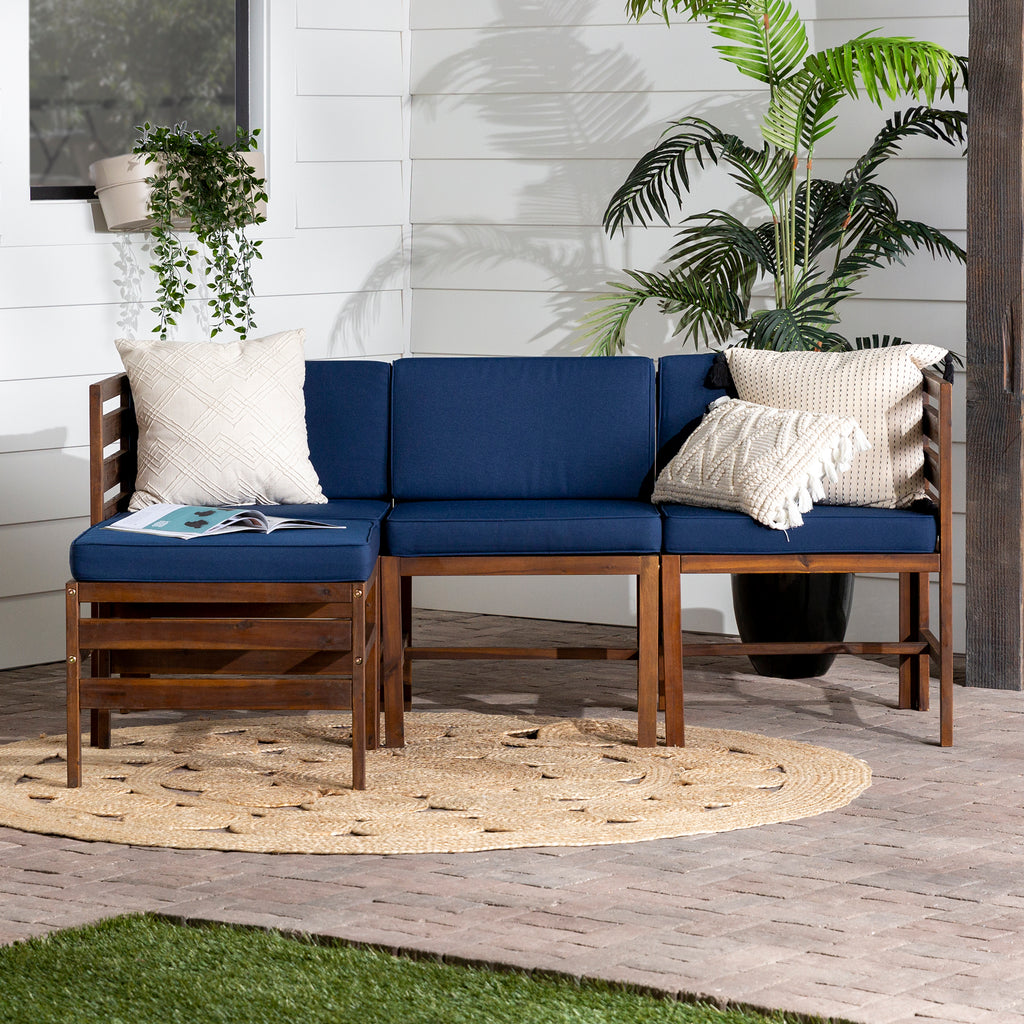 Navy 4 Piece Modular Patio Sectional V679