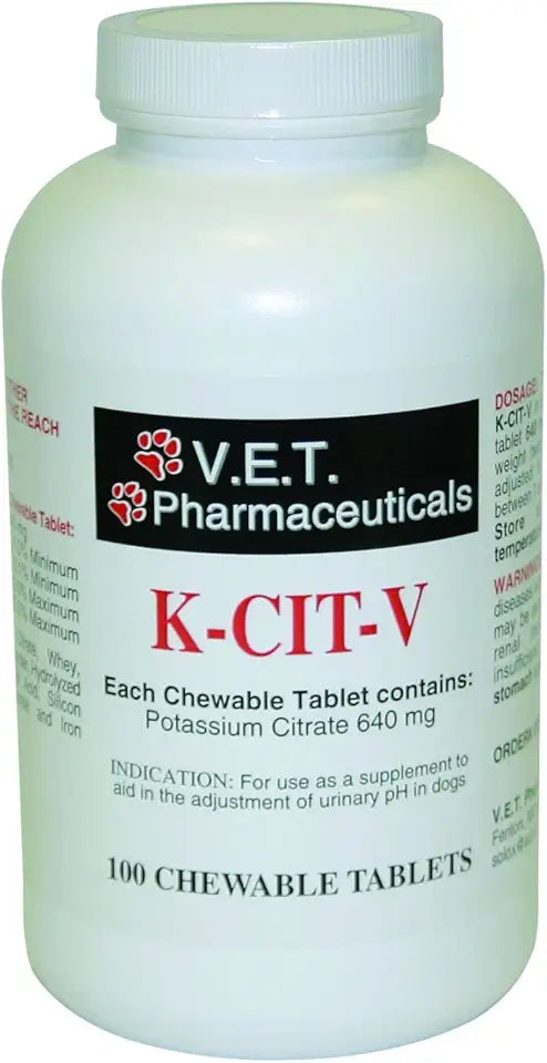 Potassium Citrate Chewable Tablets for Dogs 100 ct A250