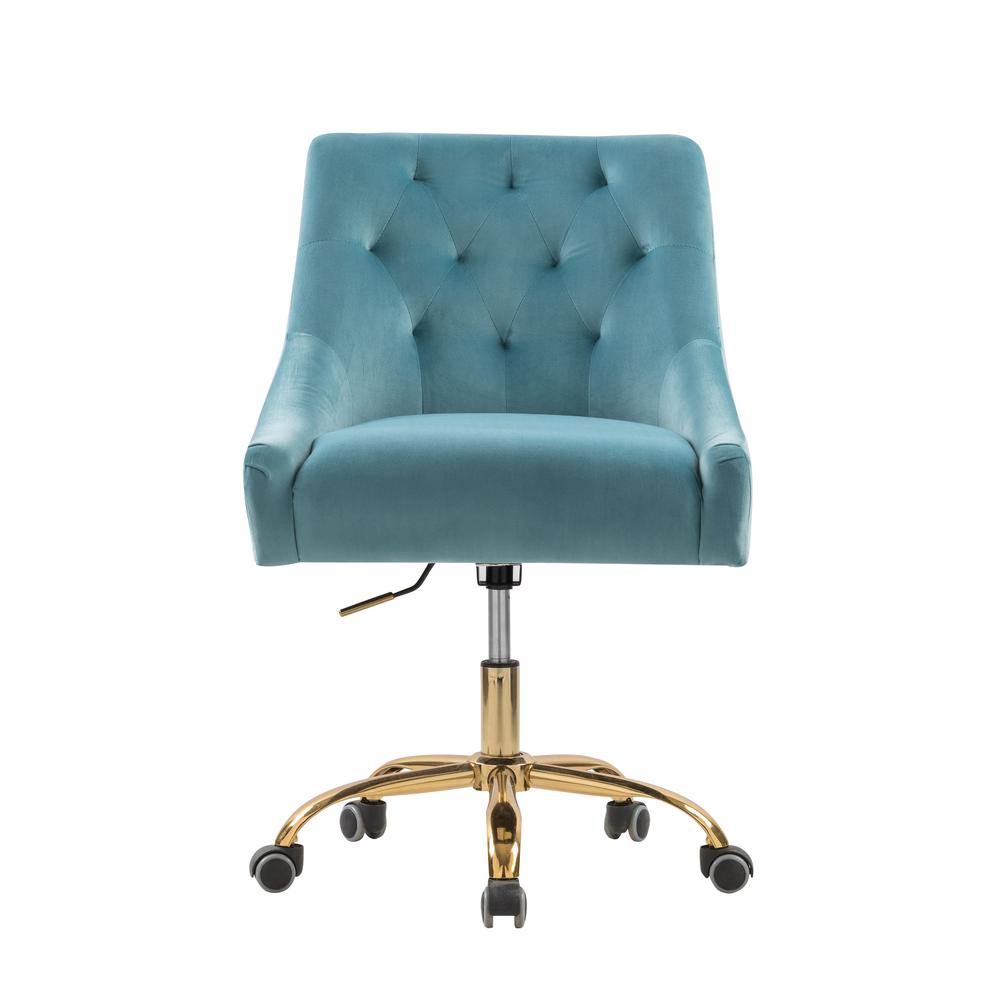 Light Blue Velvet Adjustable Swivel Task Chair M4021
