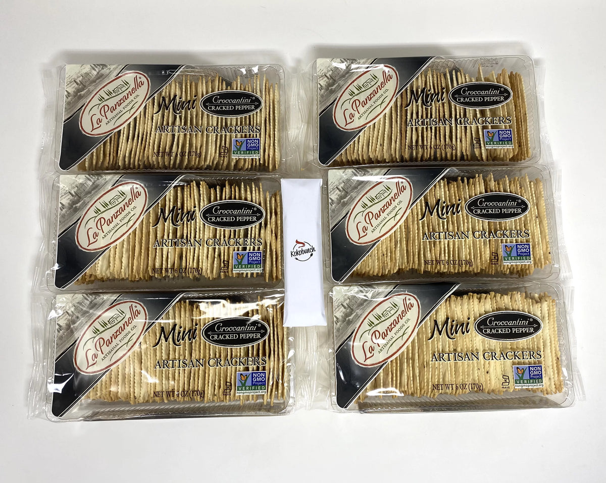 Artisan Crackers Mini Croccantini Cracked Pepper Flatbread 6oz Pack of 6 G732505