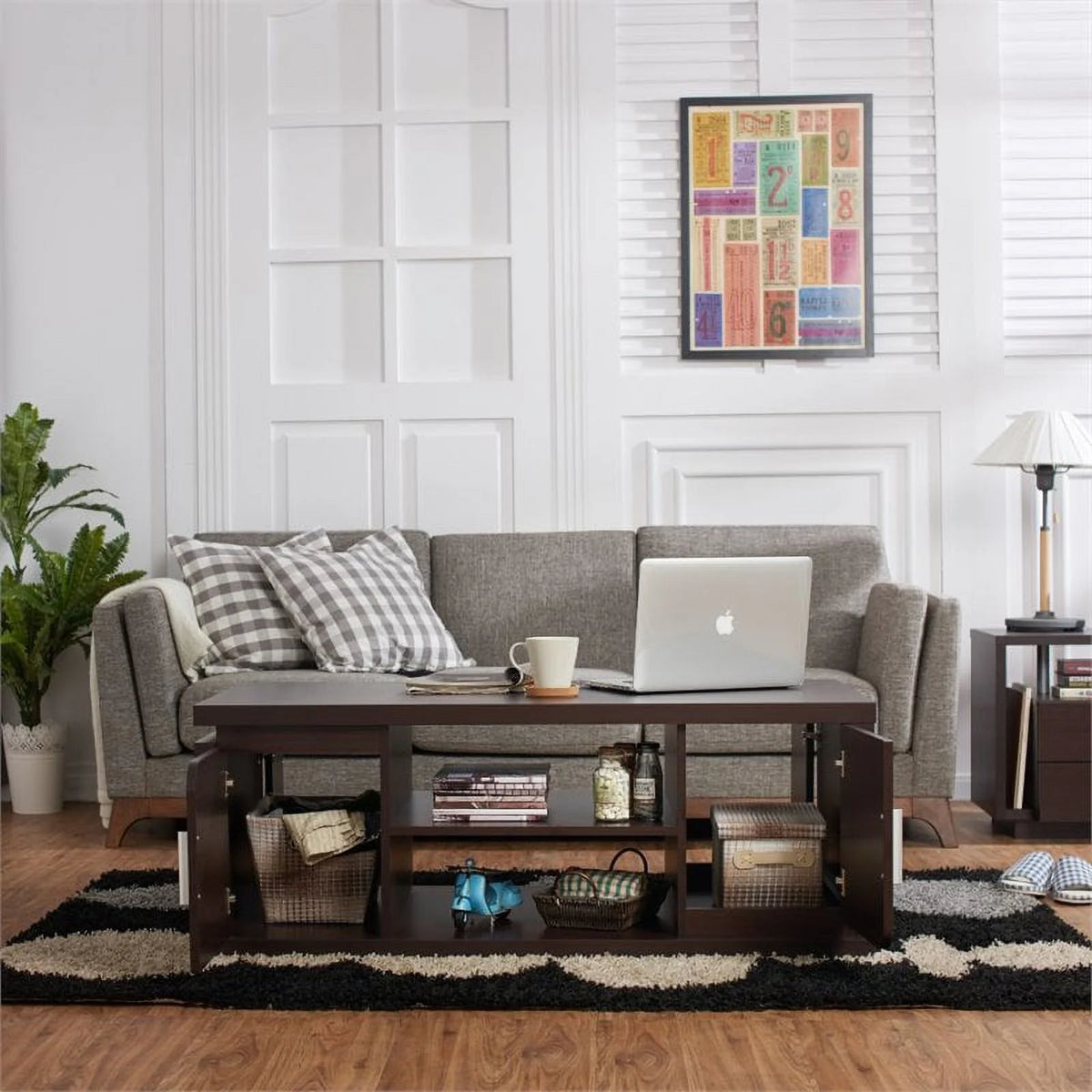 Wood Coffee Table in Walnut W104