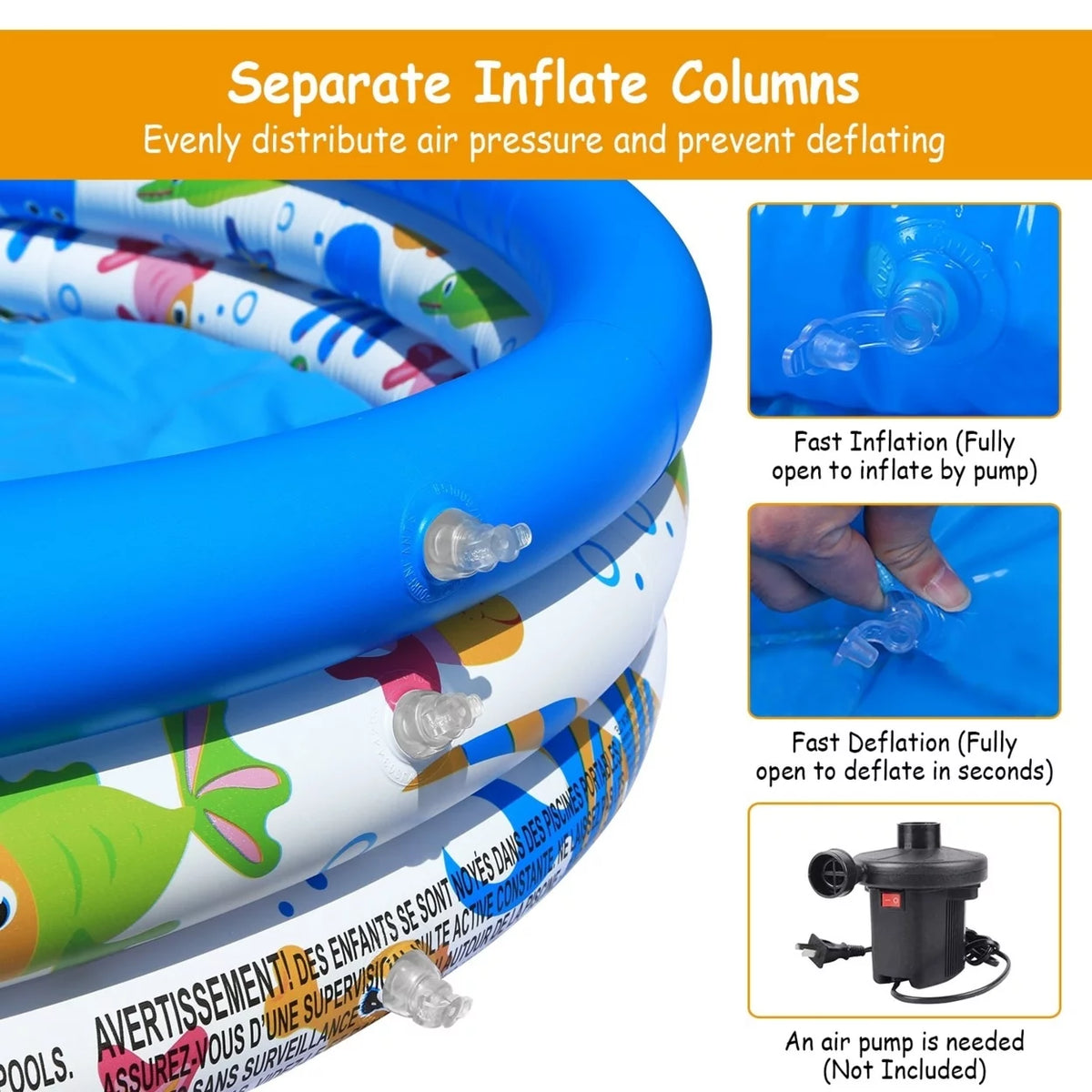 48x10in Inflatable Round Swimming Pool Q194