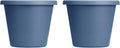 24 Inch Slate Blue Plastic Flower Pot Planter with Drainage Holes (2 Pack) V20162