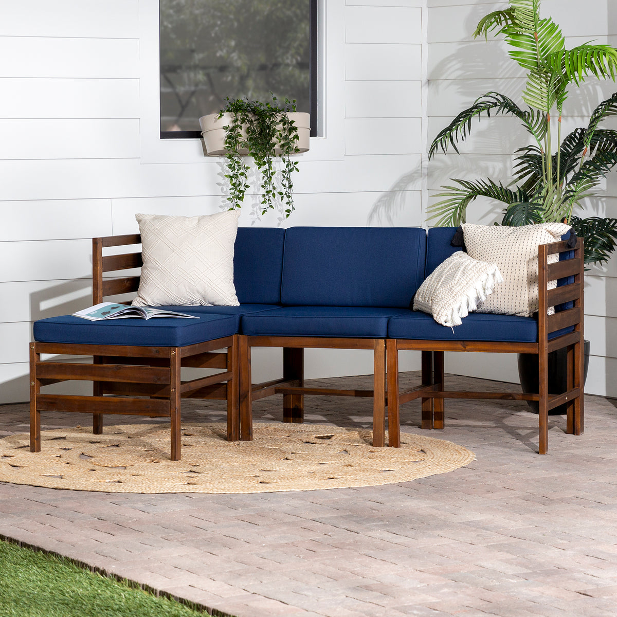 Navy 4 Piece Modular Patio Sectional V679