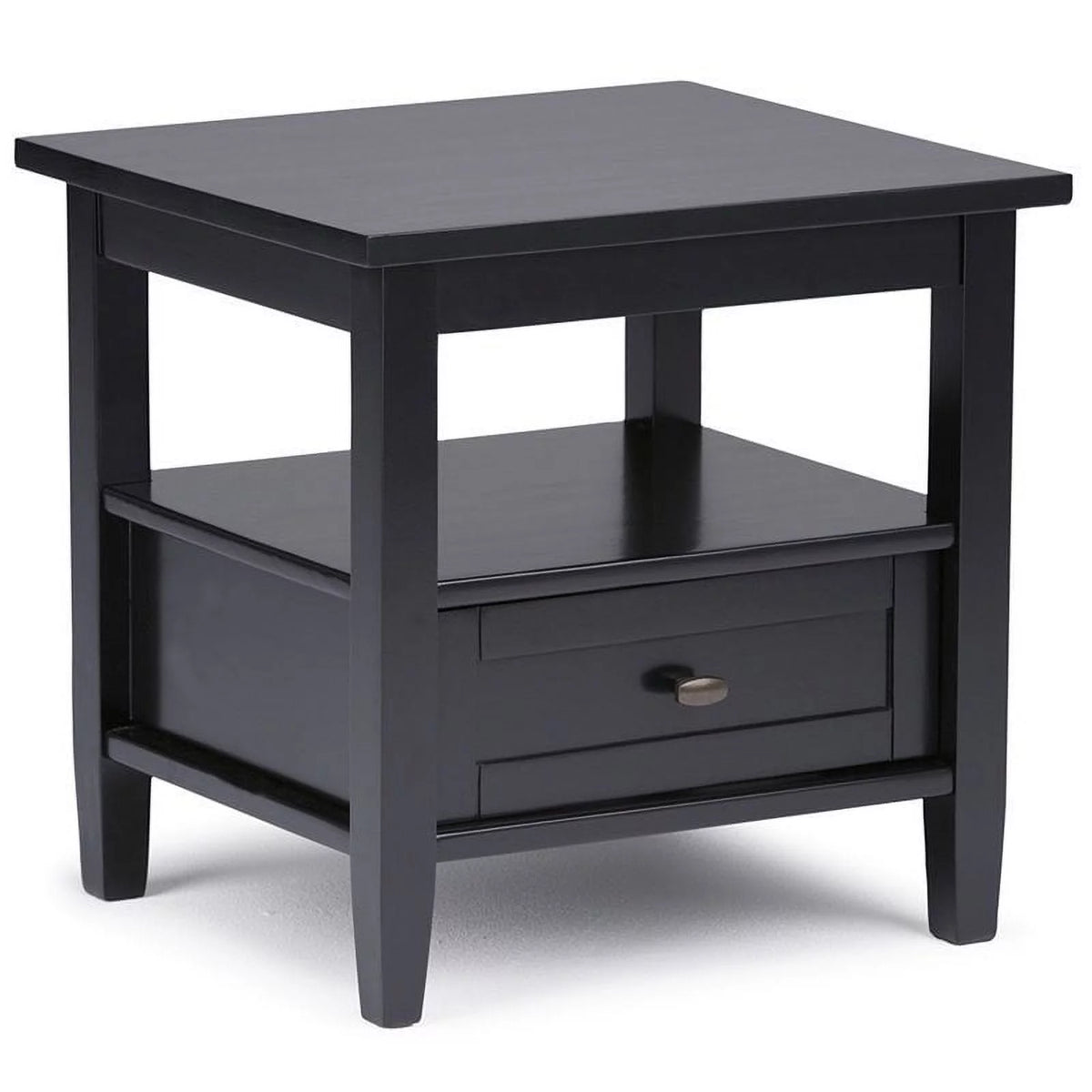 Black 2-Piece Wood End Side Table Set S939