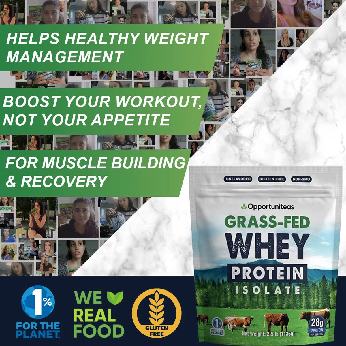 Unflavored Grass Fed Whey Protein Isolate 5 lbs M84576
