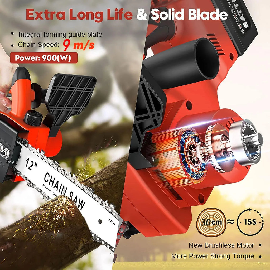 12 Cordless Chainsaw 900W Brushless Motor S389