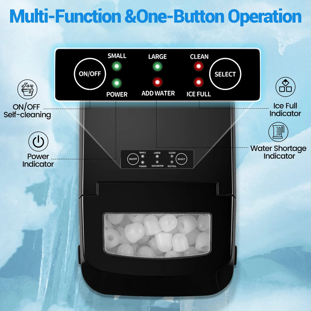 Black Portable Compact Countertop Ice Maker V3321