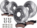 12.99" Front & Rear Drilled Slotted Rotors w/Brake Pads H1860
